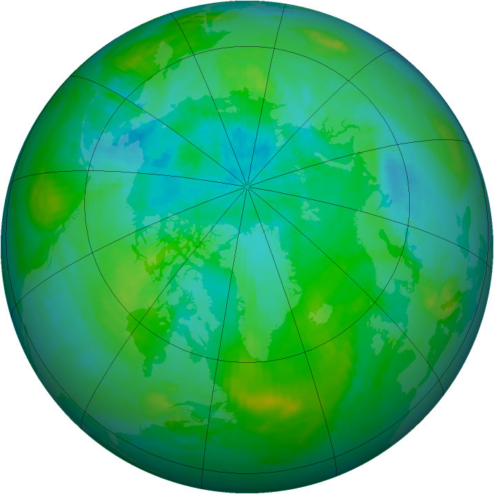 Arctic ozone map for 27 August 1985